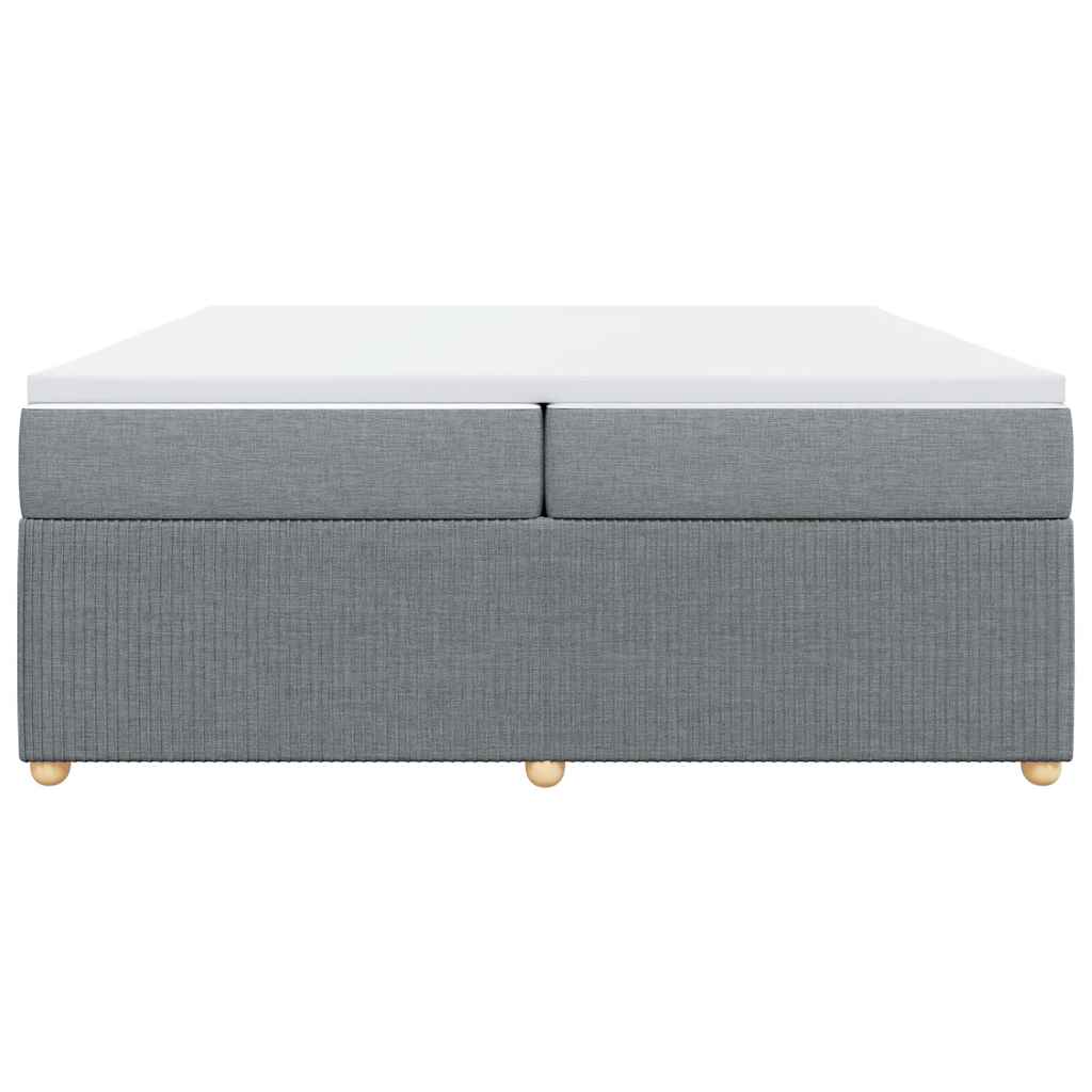 Sommier à lattes de lit avec matelas Gris clair 200x200cm Tissu - XIOS