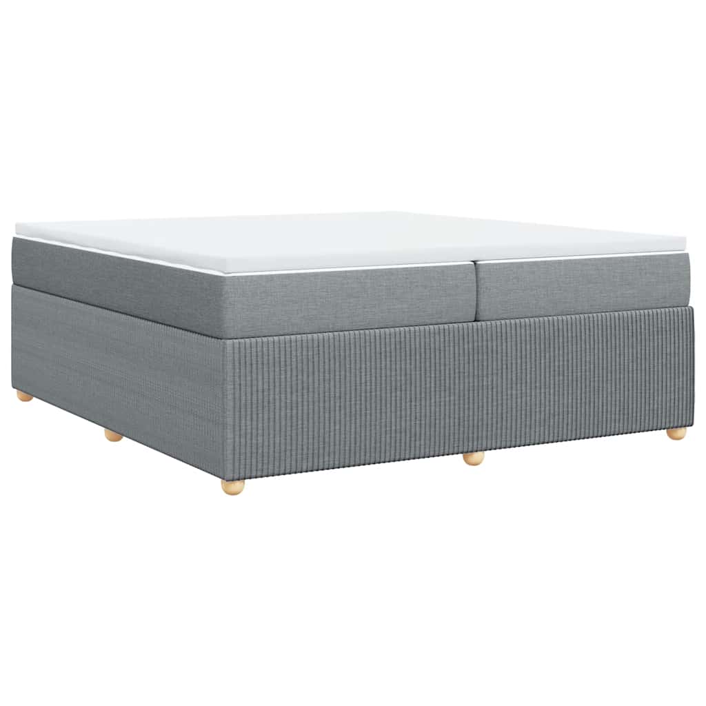 Sommier à lattes de lit avec matelas Gris clair 200x200cm Tissu - XIOS