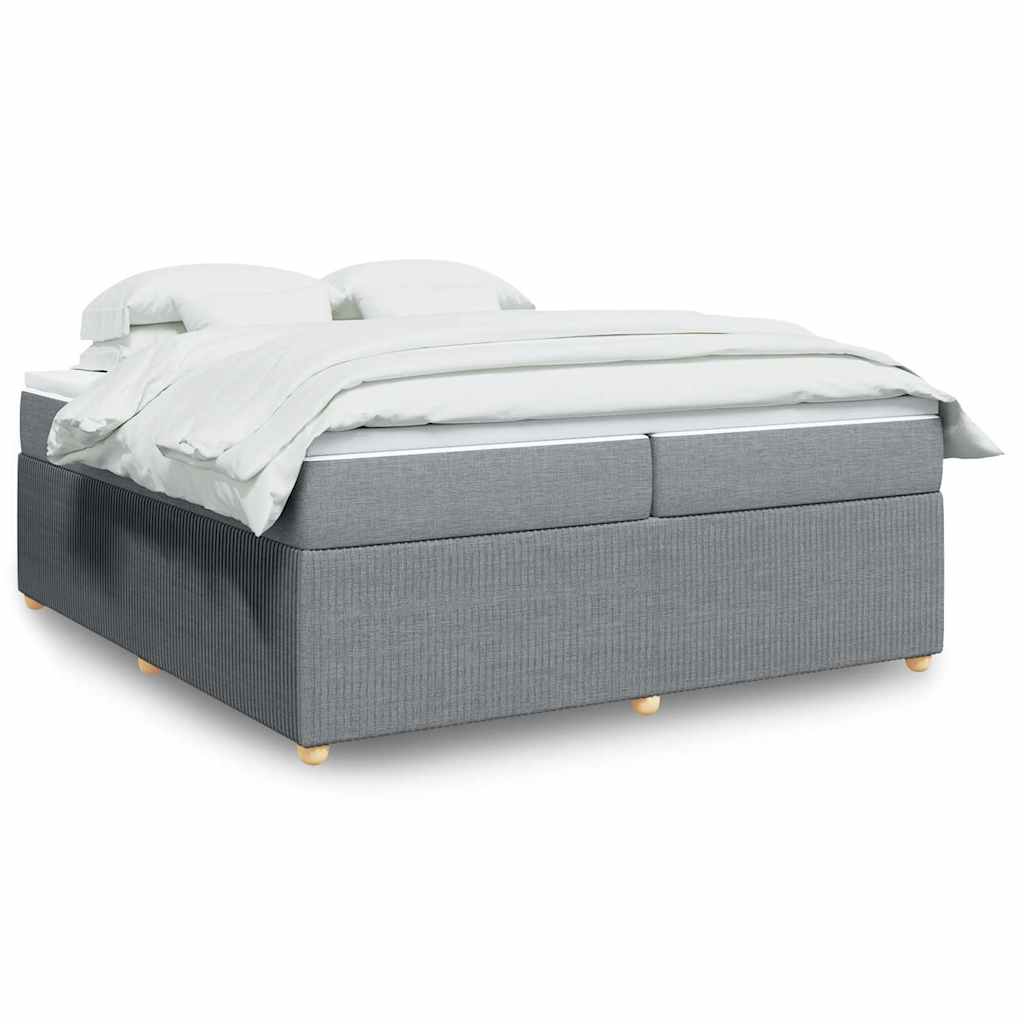 Sommier à lattes de lit avec matelas Gris clair 200x200cm Tissu - XIOS