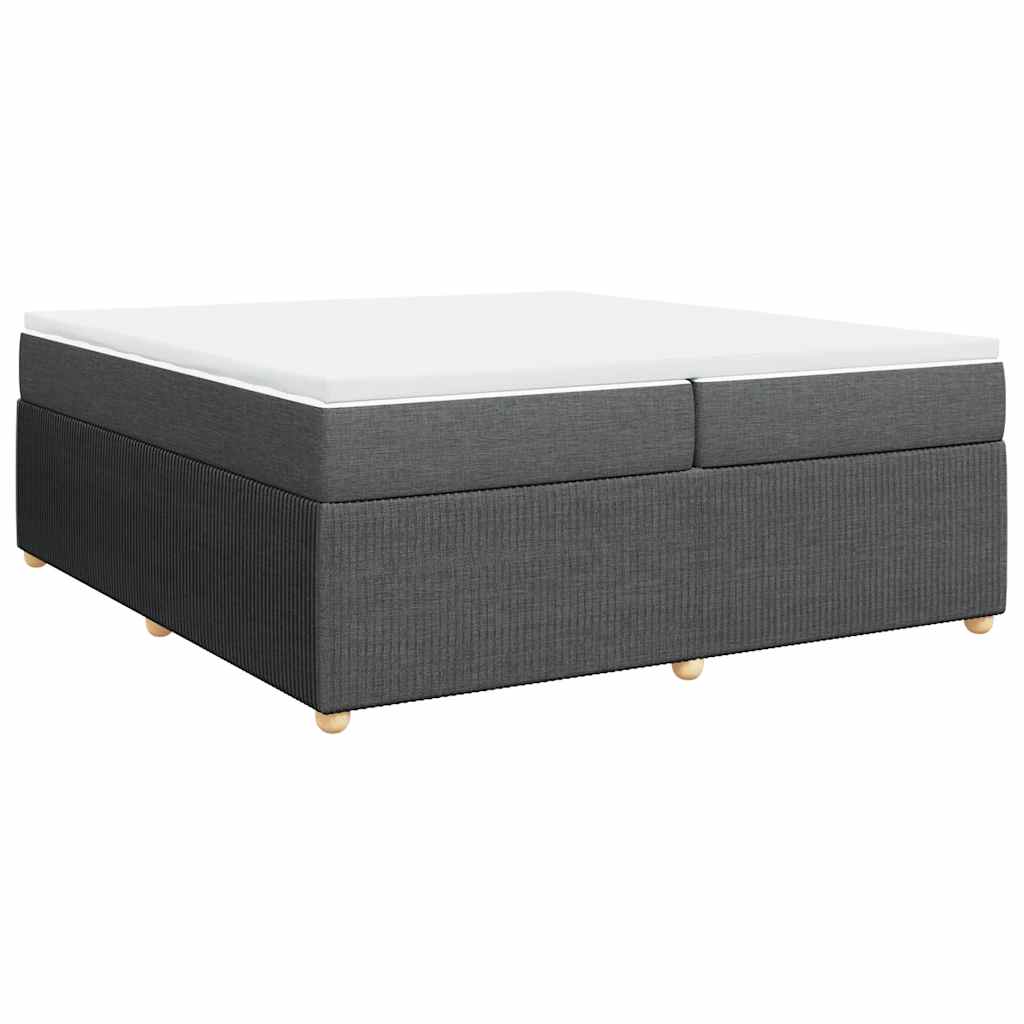 Sommier à lattes de lit avec matelas Gris foncé 200x200cm Tissu - XIOS