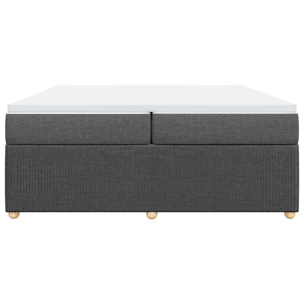 Sommier à lattes de lit avec matelas Gris foncé 200x200cm Tissu - XIOS