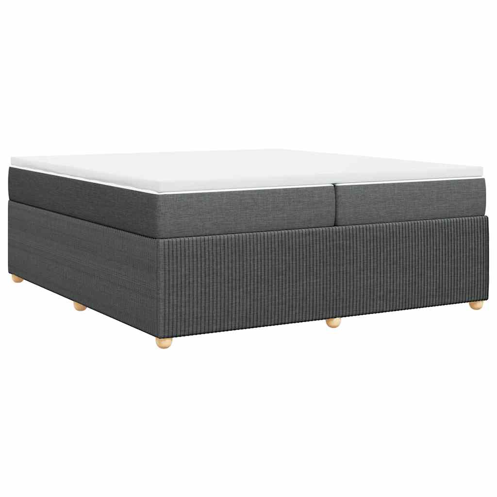 Sommier à lattes de lit avec matelas Gris foncé 200x200cm Tissu - XIOS
