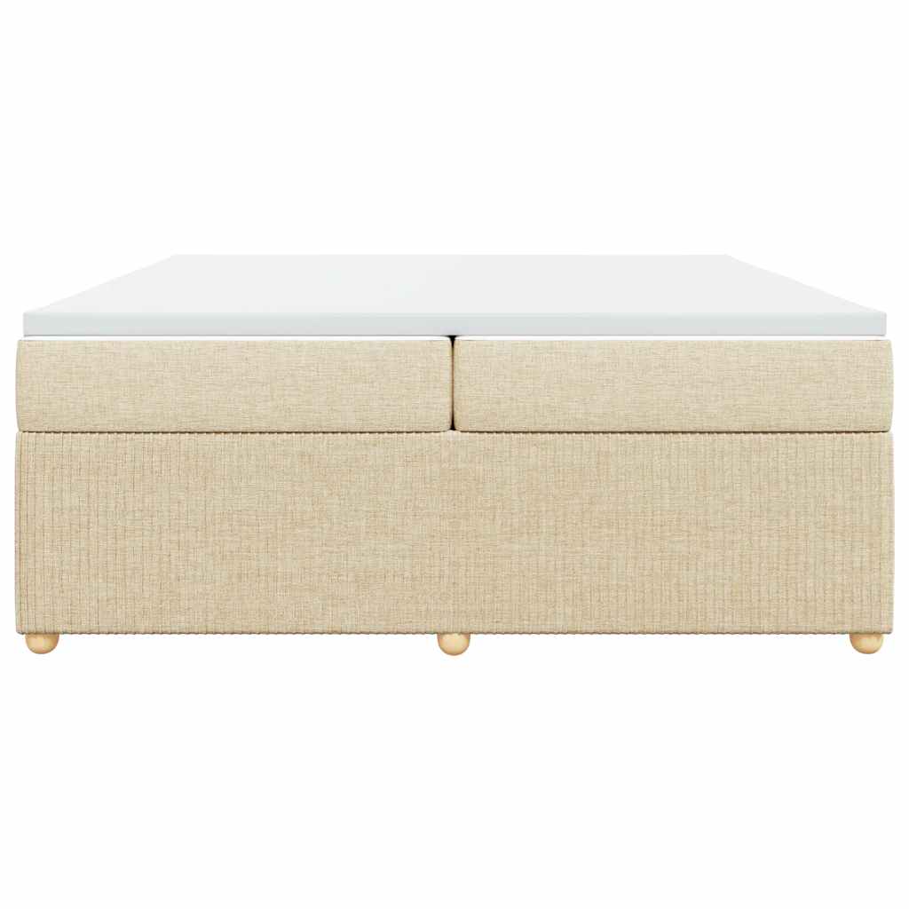 Sommier à lattes de lit avec matelas Crème 200x200 cm Tissu - XIOS