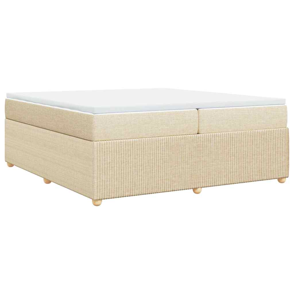 Sommier à lattes de lit avec matelas Crème 200x200 cm Tissu - XIOS