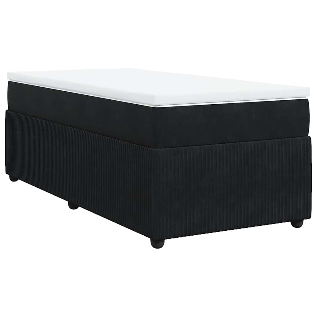 Sommier à lattes de lit et matelas Noir 80x200 cm Velours - XIOS