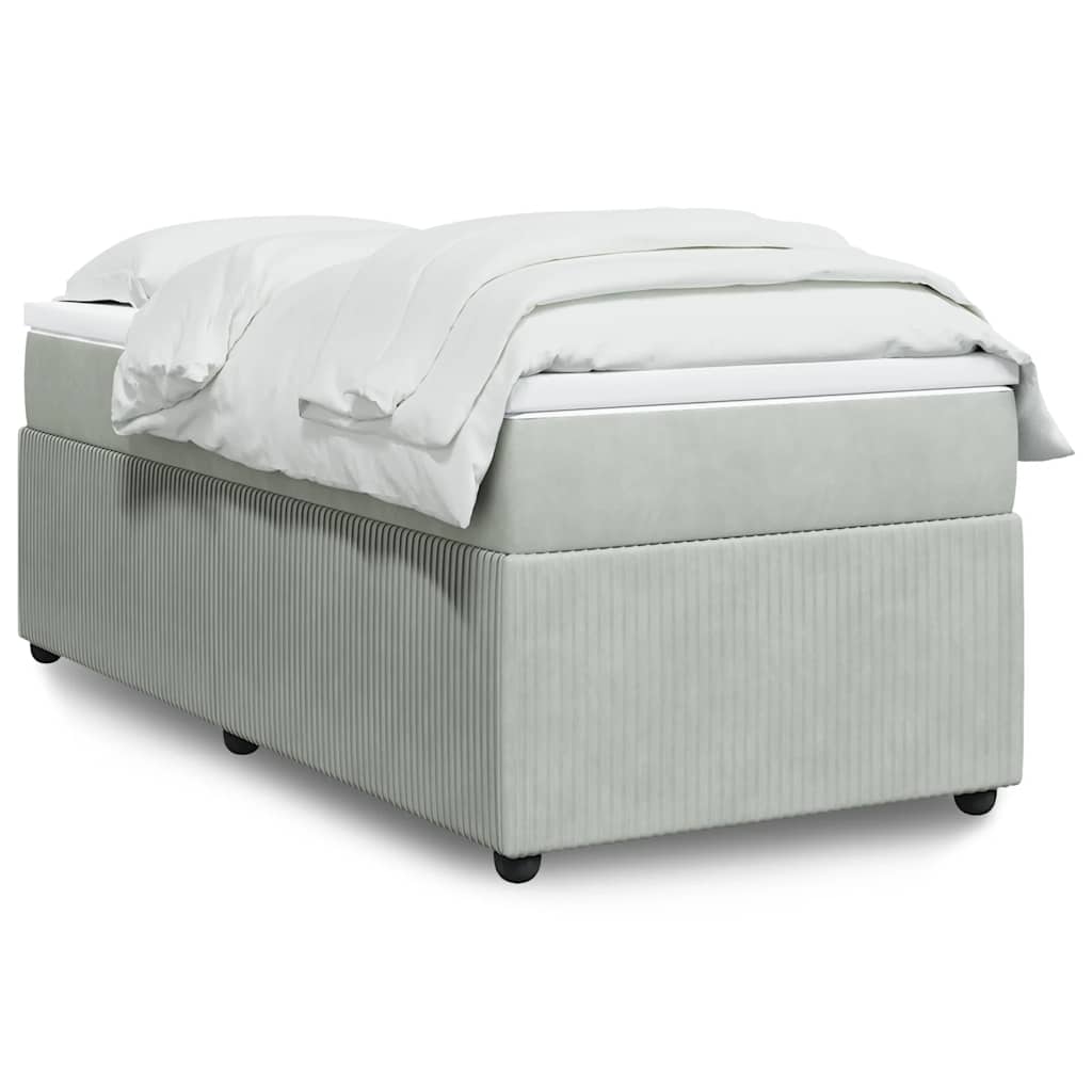 Sommier à lattes de lit et matelas Gris clair 90x190 cm Velours - XIOS