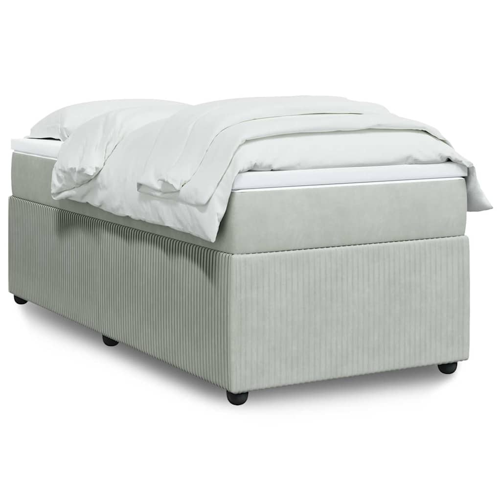 Sommier à lattes de lit et matelas Gris clair 100x200cm Velours - XIOS