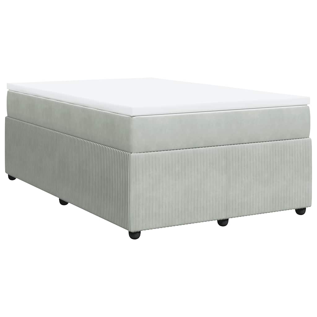 Sommier à lattes de lit et matelas gris clair 120x190cm velours - XIOS