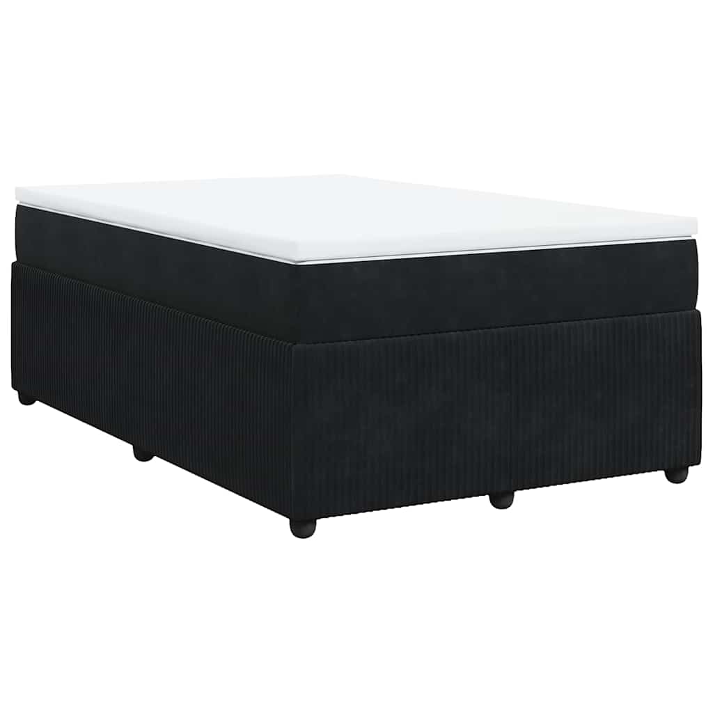Sommier à lattes de lit avec matelas noir 120x190 cm velours - XIOS