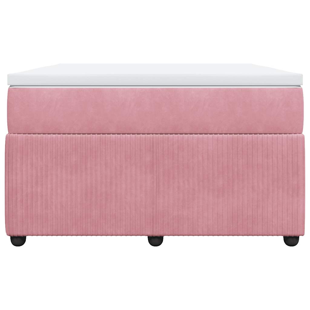 Sommier à lattes de lit avec matelas rose 120x190 cm velours - XIOS