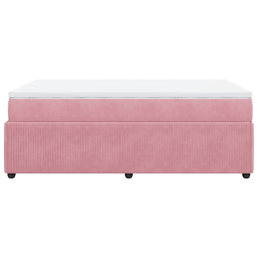 Sommier à lattes de lit avec matelas rose 120x190 cm velours - XIOS