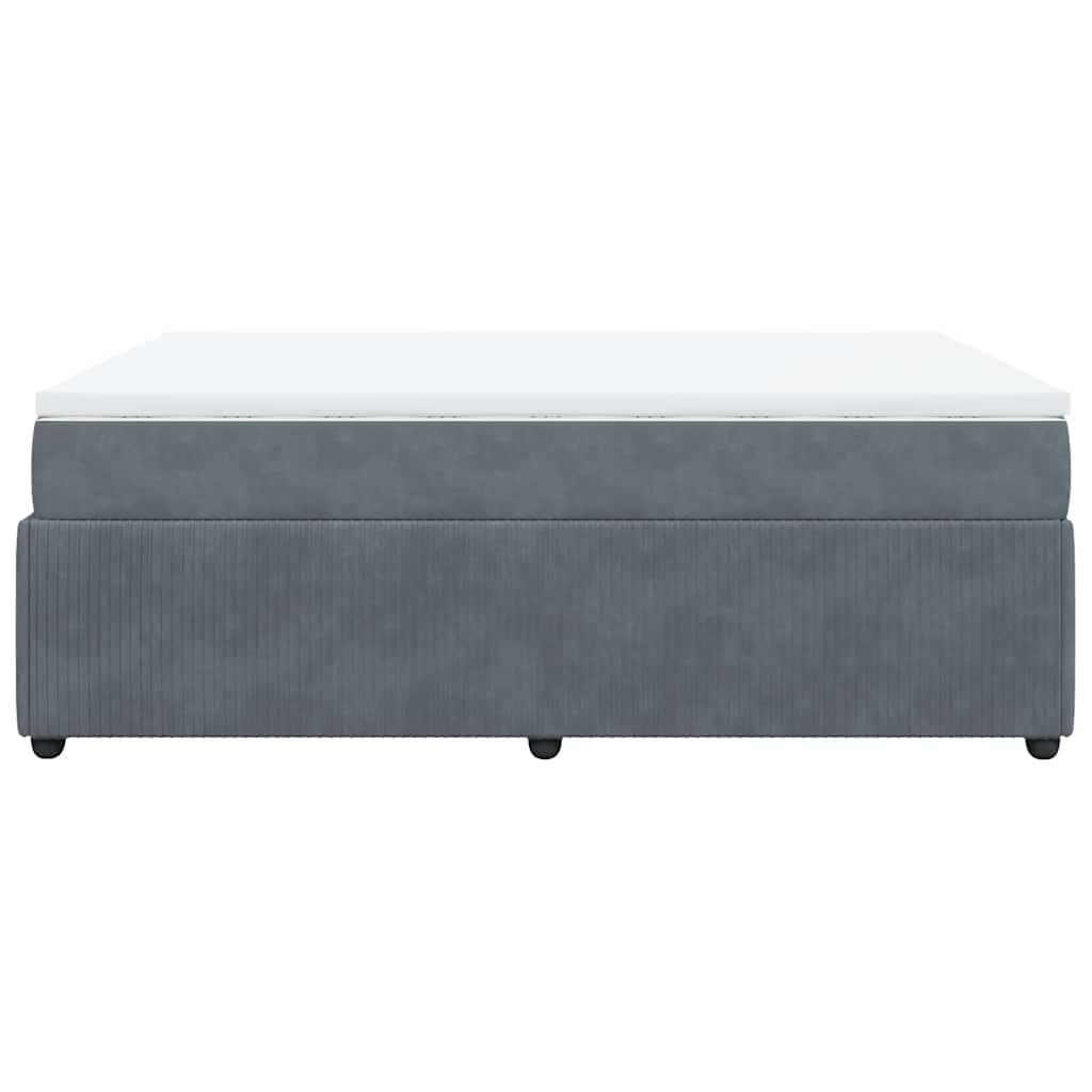 Sommier à lattes de lit et matelas Gris foncé 140x190cm Velours - XIOS