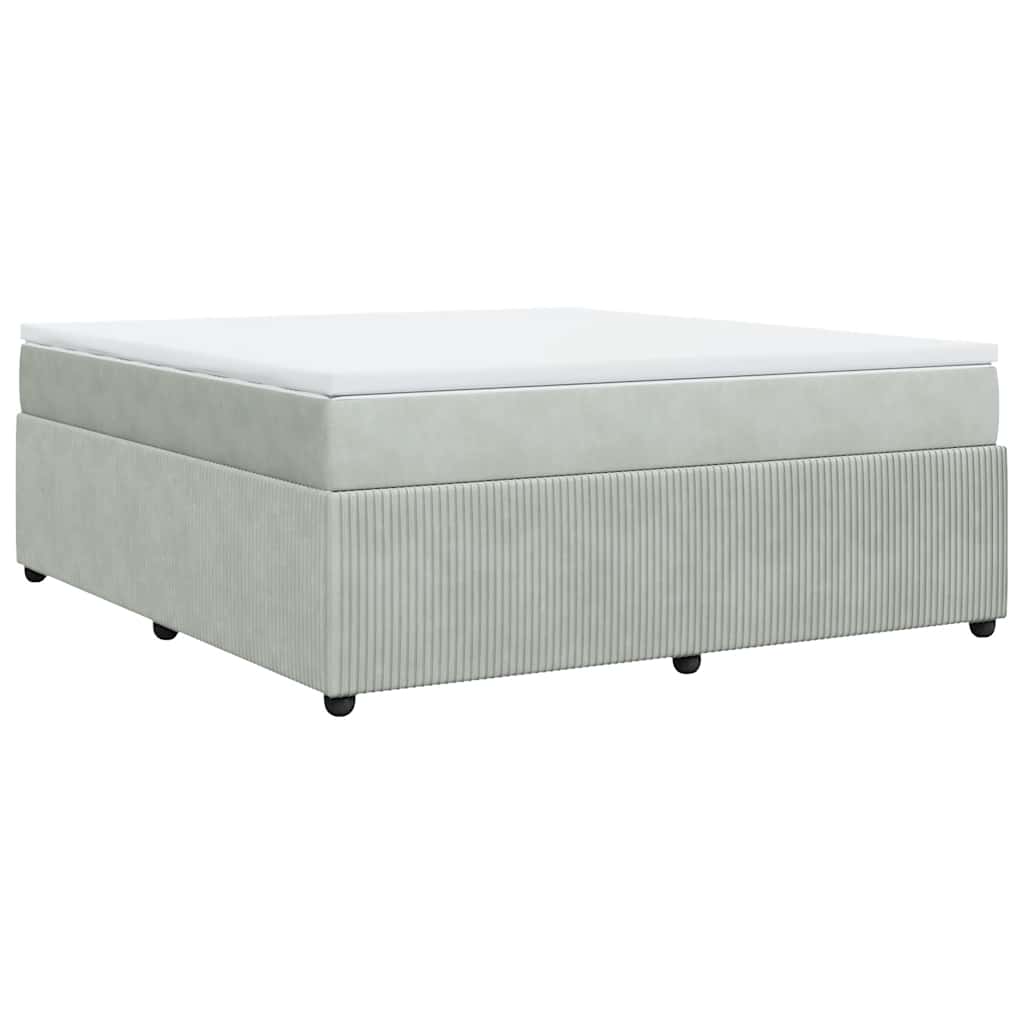 Sommier à lattes de lit et matelas Gris clair 180x200cm Velours - XIOS