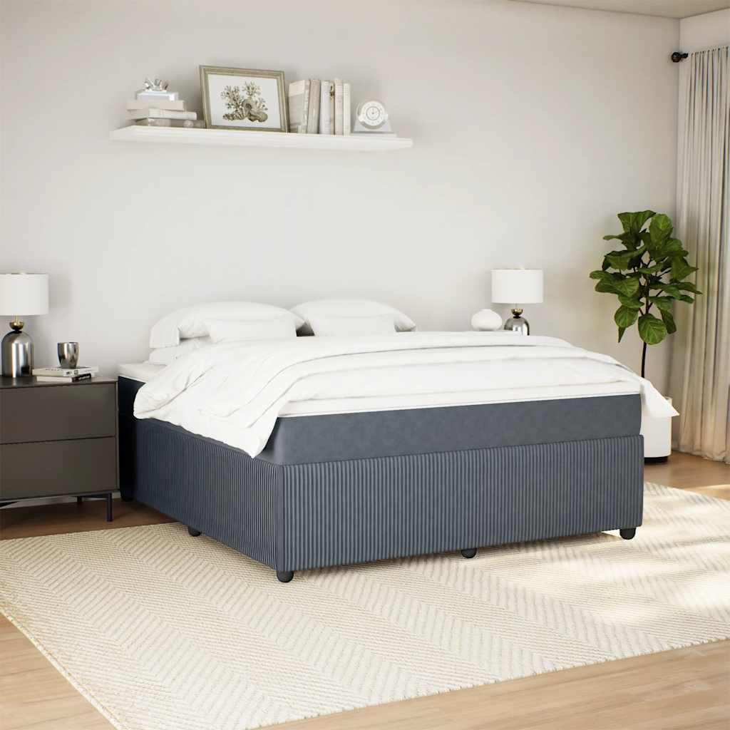 Sommier à lattes de lit et matelas Gris foncé 180x200cm Velours - XIOS