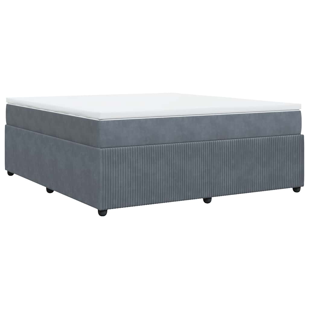 Sommier à lattes de lit et matelas Gris foncé 180x200cm Velours - XIOS