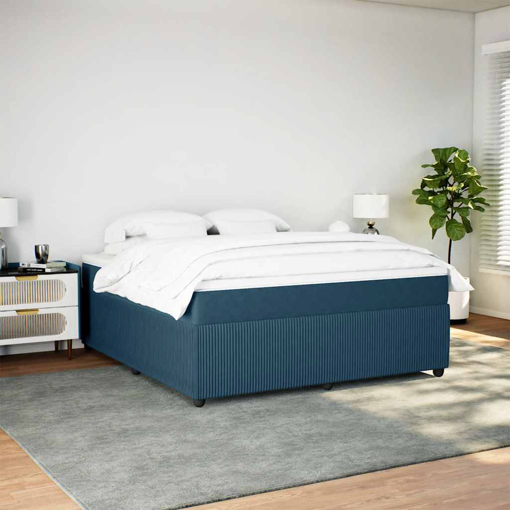 Sommier à lattes de lit et matelas Bleu foncé 180x200cm Velours - XIOS
