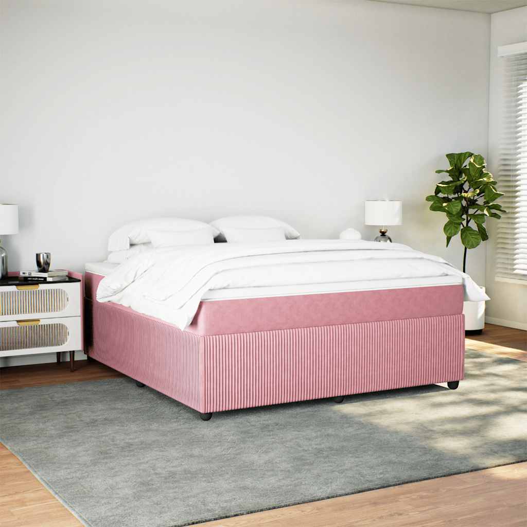 Sommier à lattes de lit avec matelas Rose 180x200 cm Velours - XIOS
