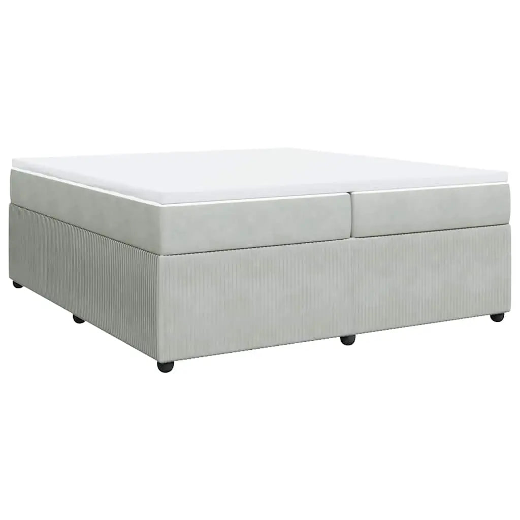 Sommier à lattes de lit et matelas Gris clair 200x200cm Velours - XIOS