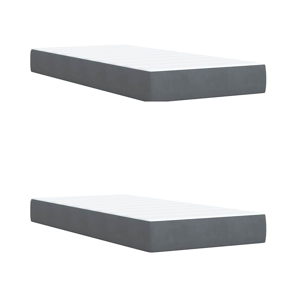 Sommier à lattes de lit et matelas Gris foncé 200x200cm Velours - XIOS