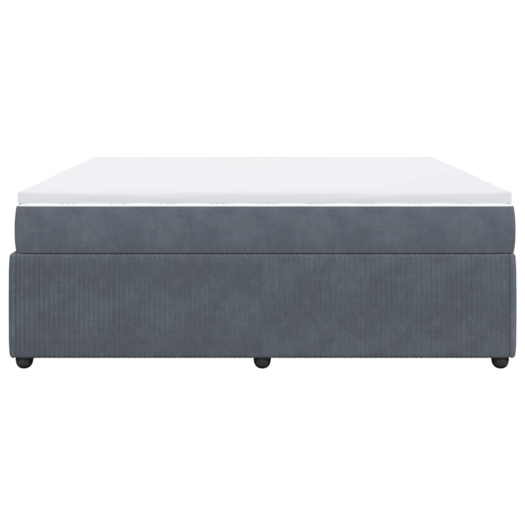 Sommier à lattes de lit et matelas Gris foncé 200x200cm Velours - XIOS