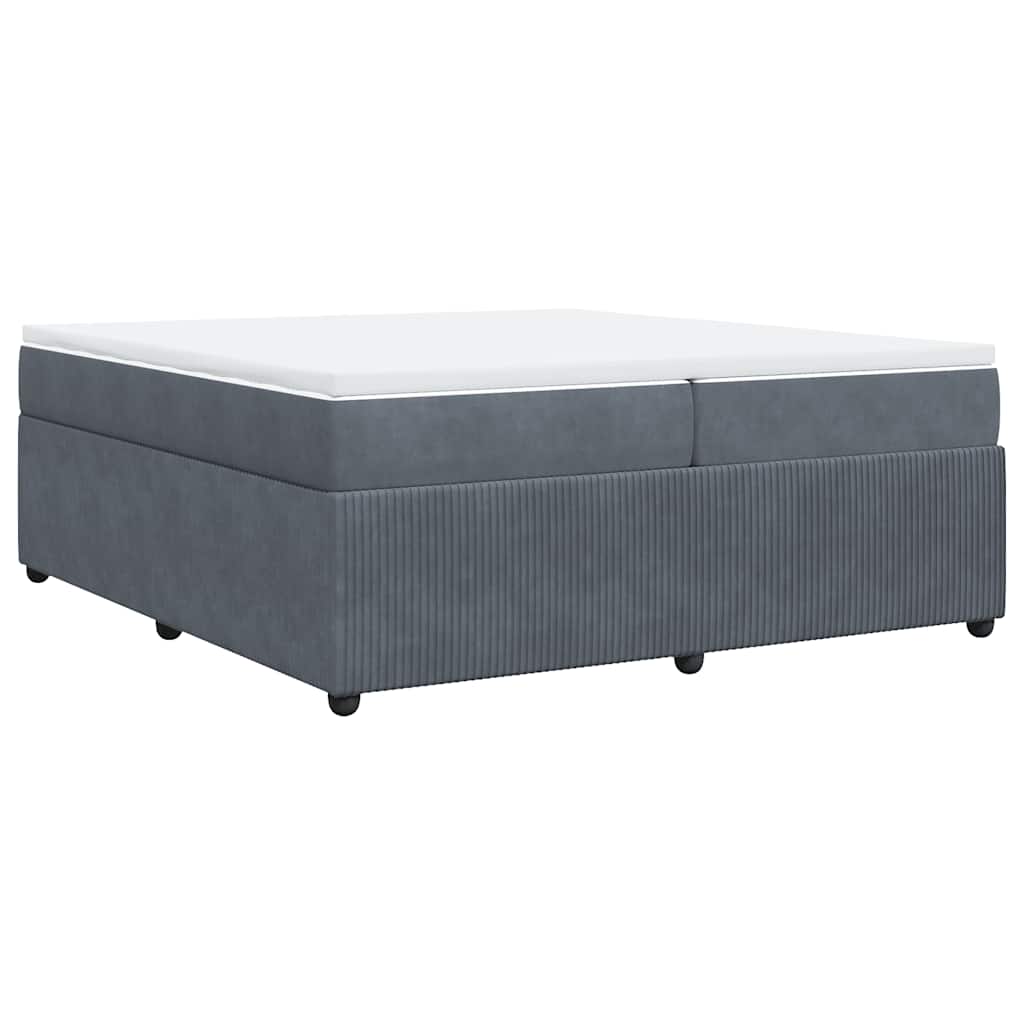 Sommier à lattes de lit et matelas Gris foncé 200x200cm Velours - XIOS
