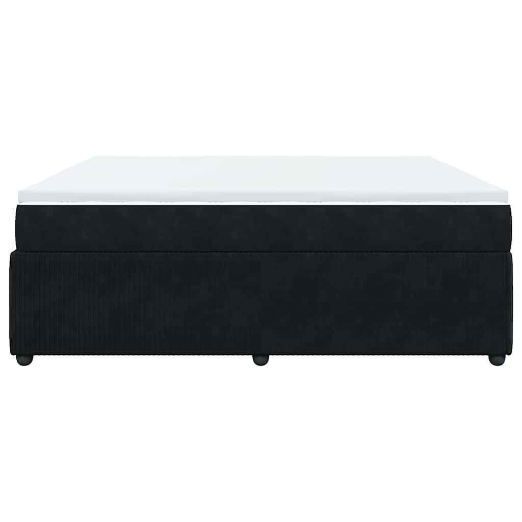 Sommier à lattes de lit et matelas Noir 200x200 cm Velours - XIOS