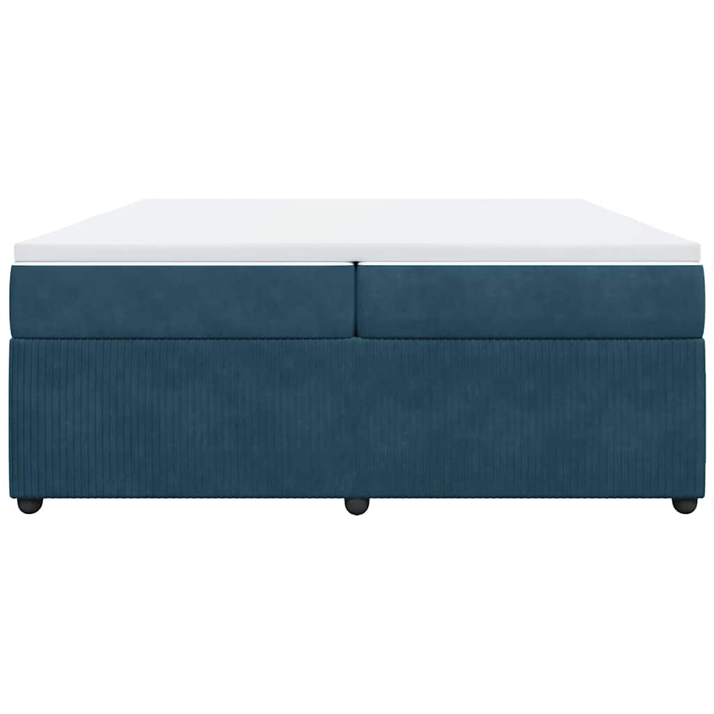 Sommier à lattes de lit et matelas Bleu foncé 200x200cm Velours - XIOS