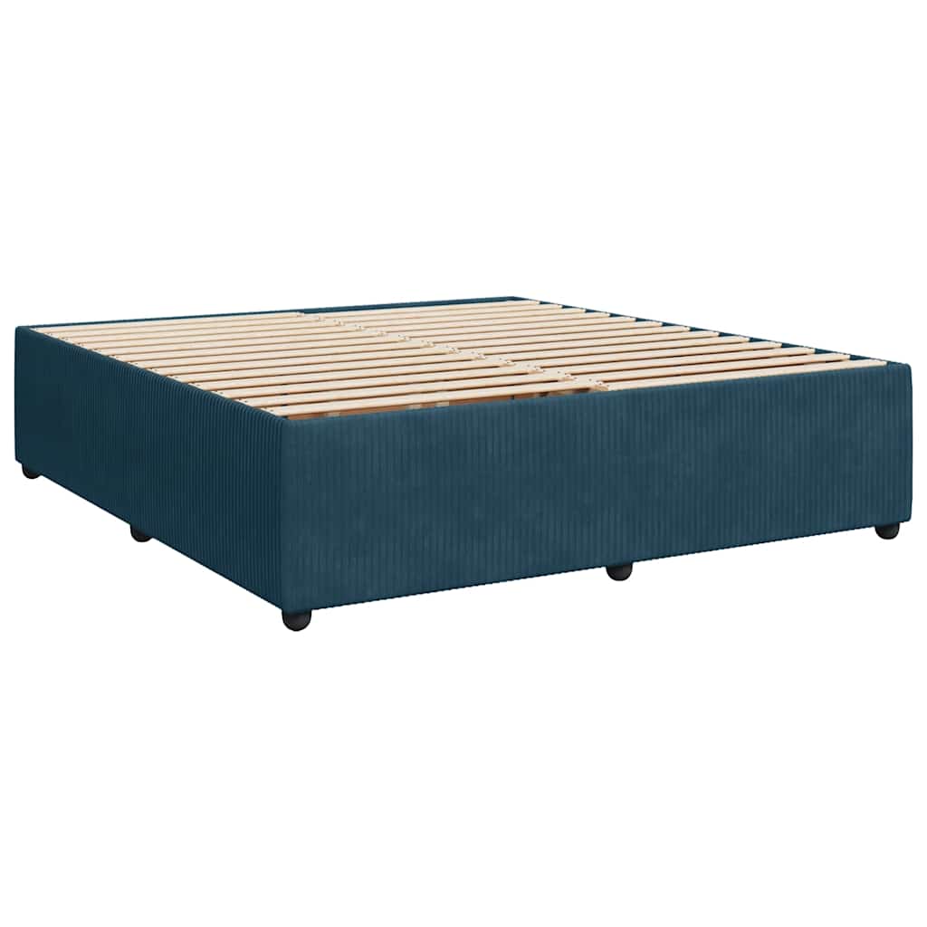 Sommier à lattes de lit et matelas Bleu foncé 200x200cm Velours - XIOS