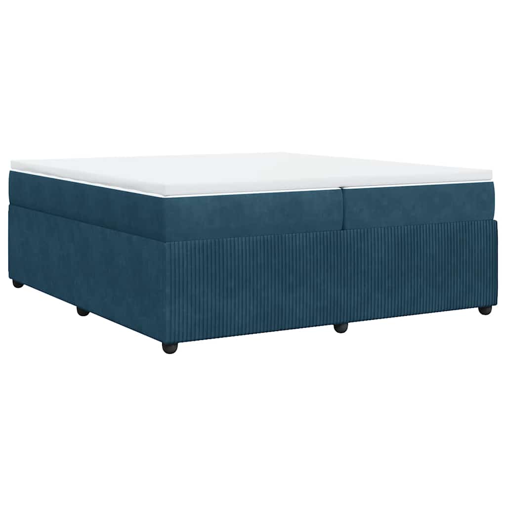 Sommier à lattes de lit et matelas Bleu foncé 200x200cm Velours - XIOS