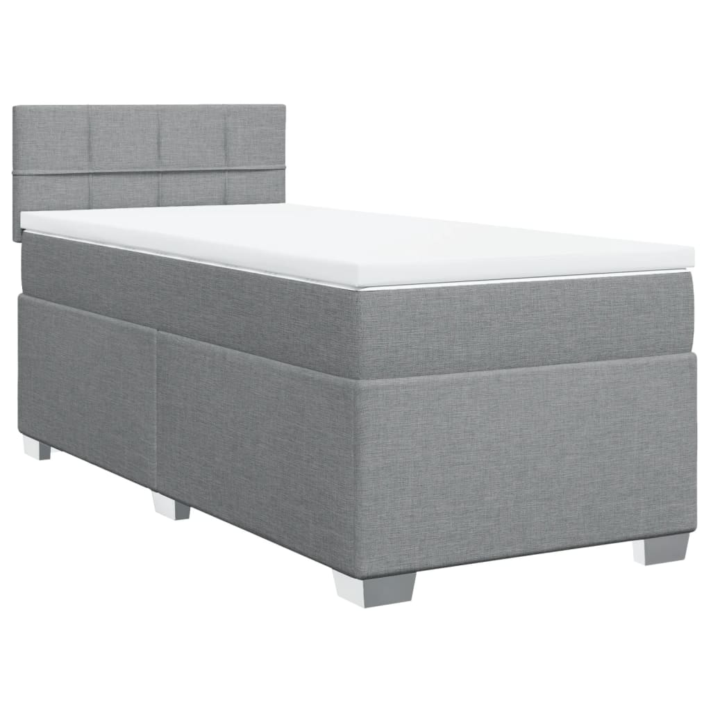 Sommier à lattes de lit avec matelas gris clair 80x200 cm tissu - XIOS