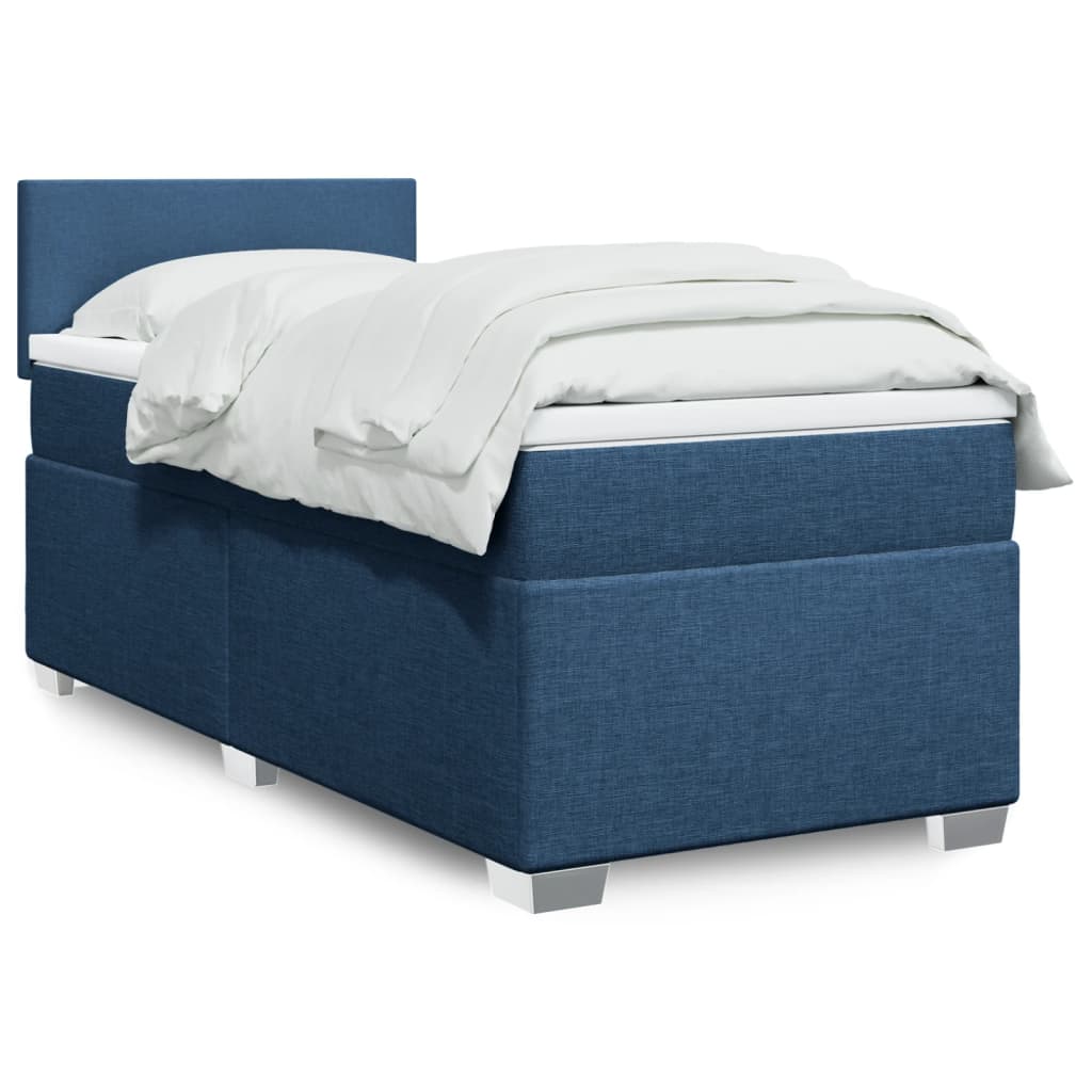 Sommier à lattes de lit avec matelas Bleu 90x190 cm Tissu - XIOS