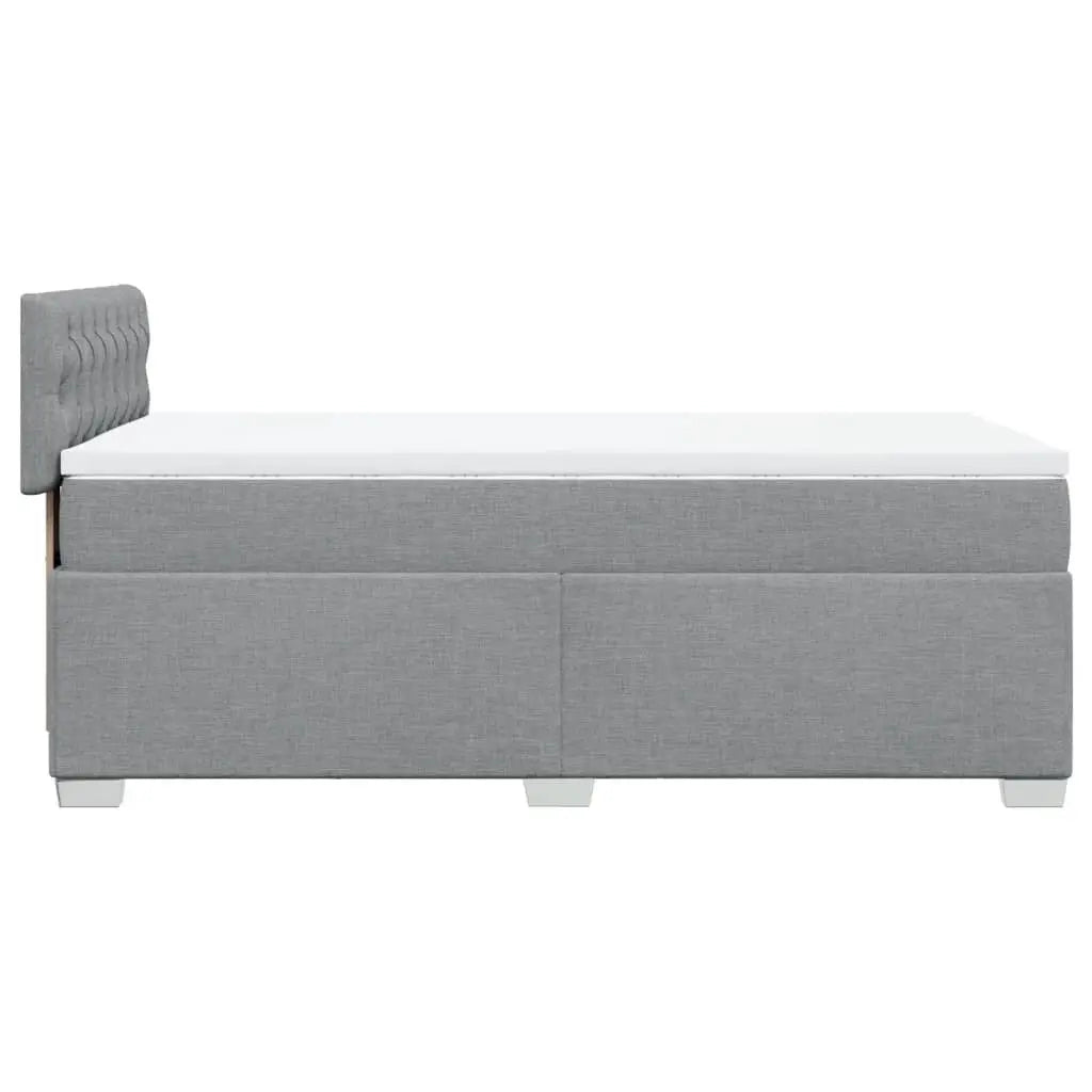Sommier à lattes de lit et matelas Gris clair 90x190 cm Tissu - XIOS