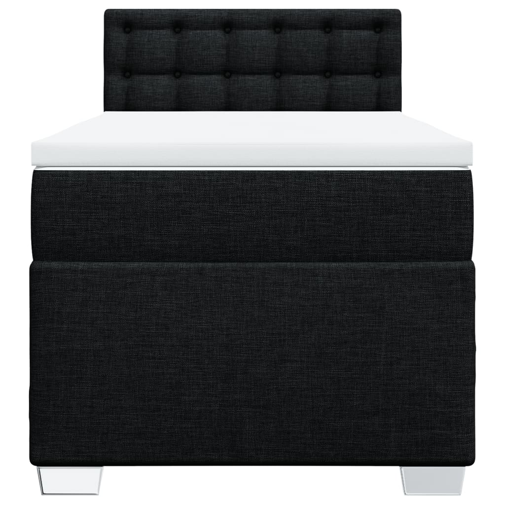 Sommier à lattes de lit avec matelas Noir 90x190 cm Tissu - XIOS