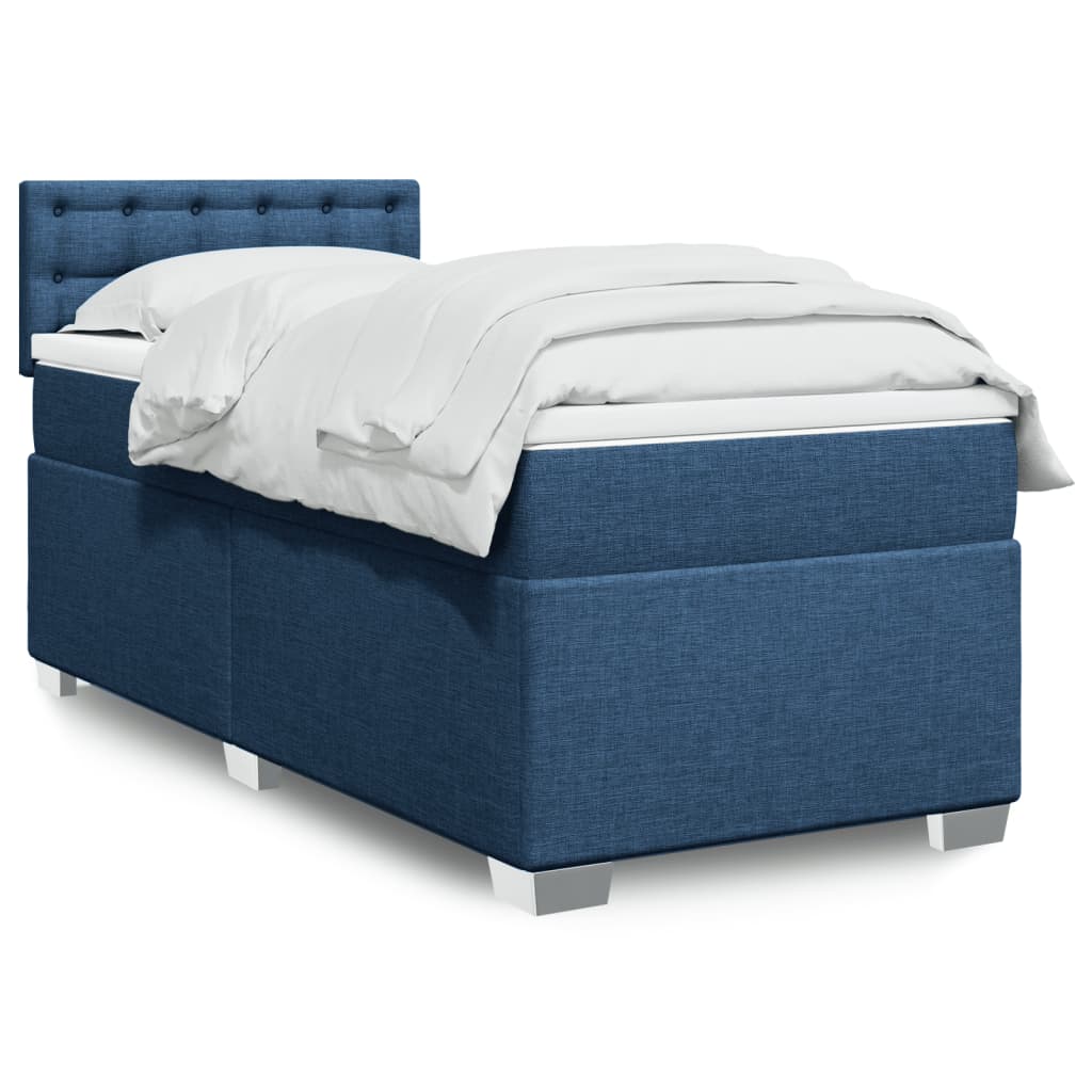 Sommier à lattes de lit avec matelas Bleu 90x200 cm Tissu - XIOS