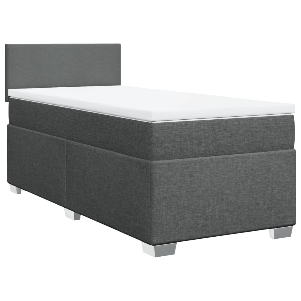 Sommier à lattes de lit avec matelas Gris foncé 100x200cm Tissu - XIOS