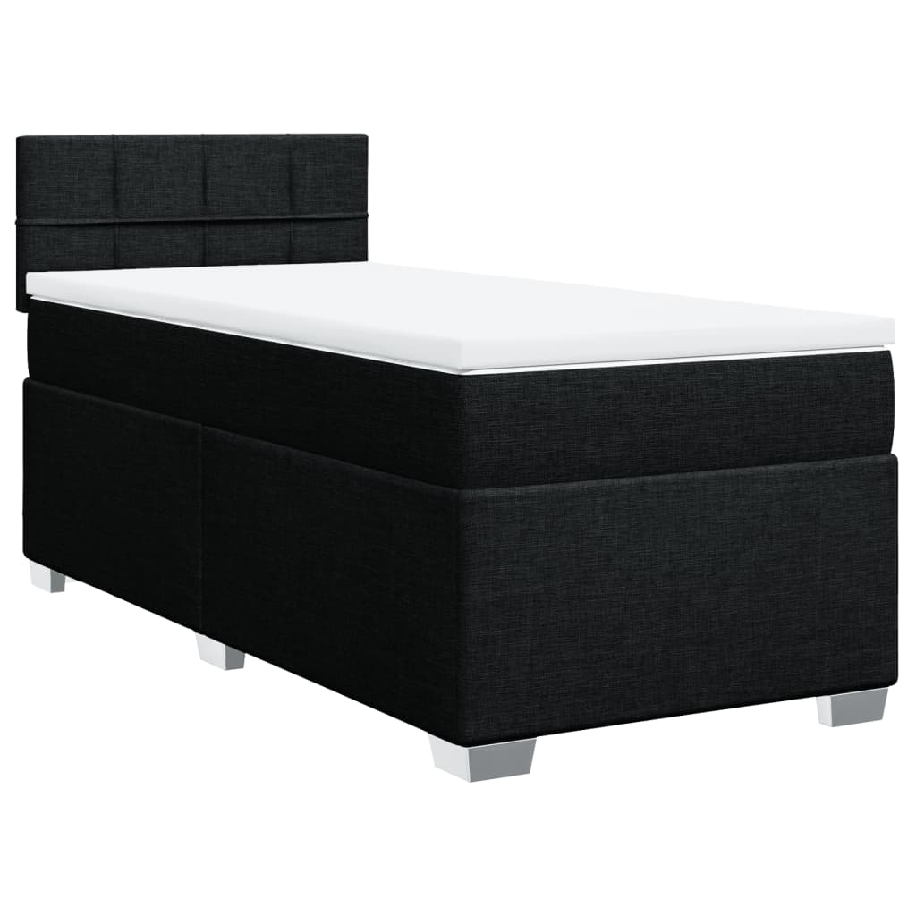 Sommier à lattes de lit avec matelas Noir 100x200 cm Tissu - XIOS