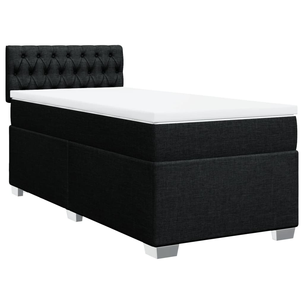 Sommier à lattes de lit avec matelas Noir 100x200 cm Tissu - XIOS
