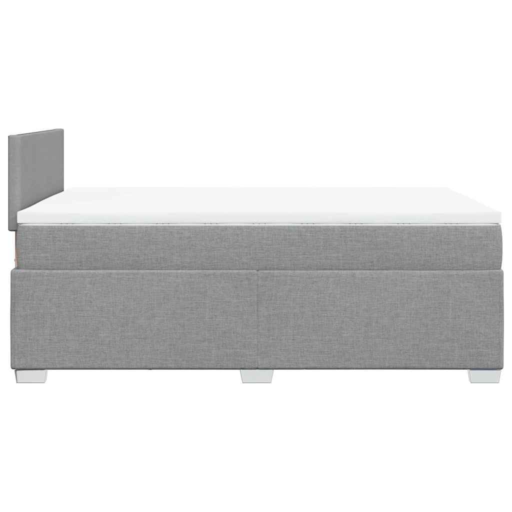 Sommier à lattes de lit et matelas gris clair 120x190 cm tissu - XIOS