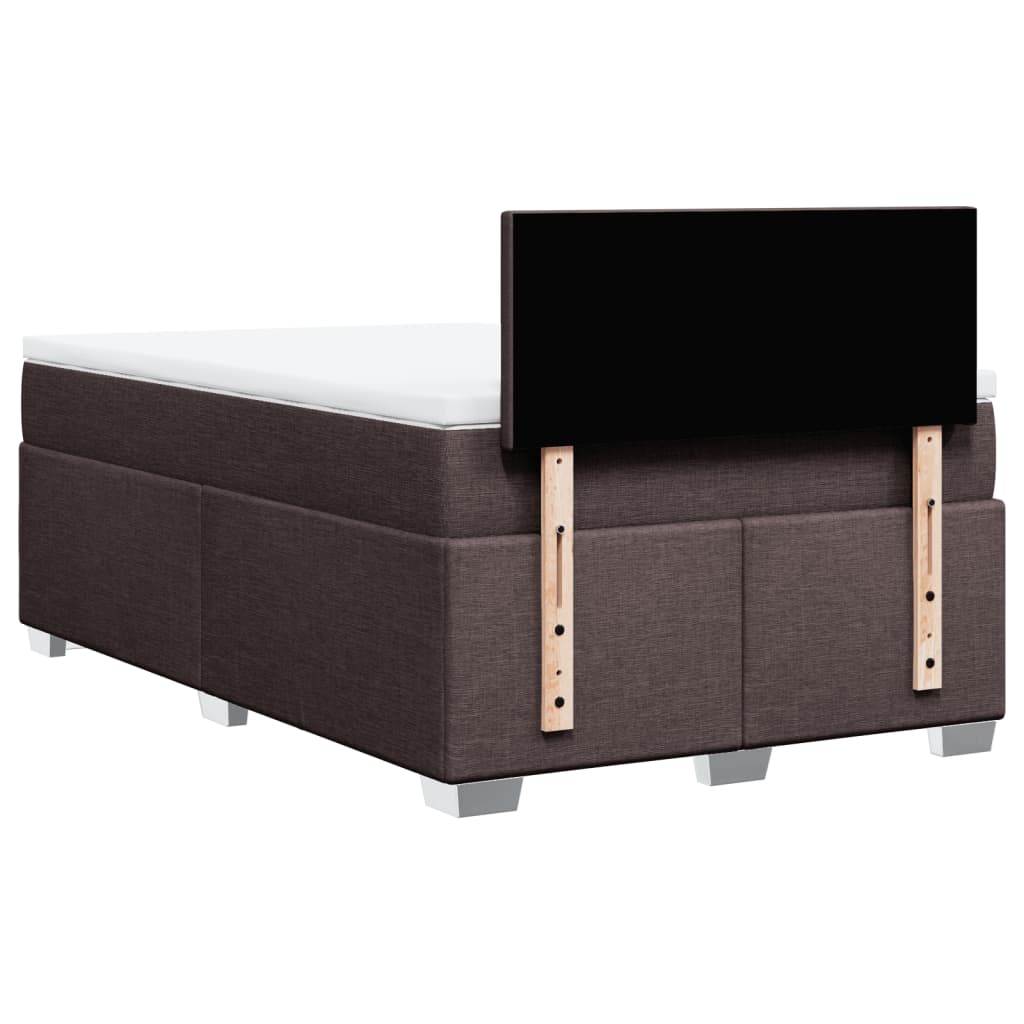 Sommier à lattes de lit et matelas marron foncé 120x190cm tissu - XIOS