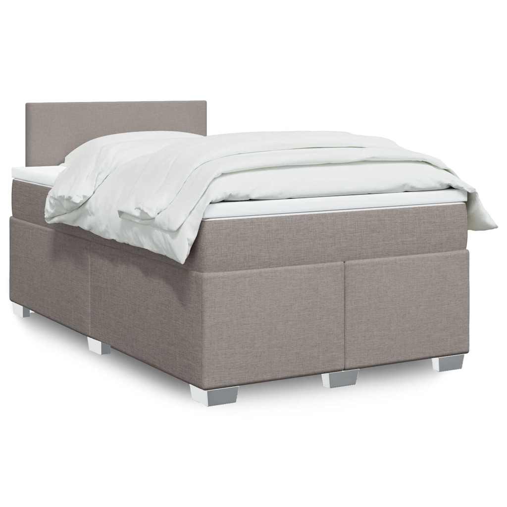 Sommier à lattes de lit avec matelas taupe 120x190 cm tissu - XIOS