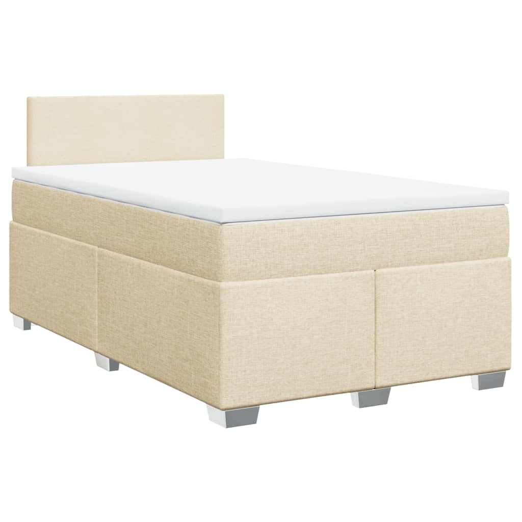 Sommier à lattes de lit avec matelas crème 120x190 cm tissu - XIOS