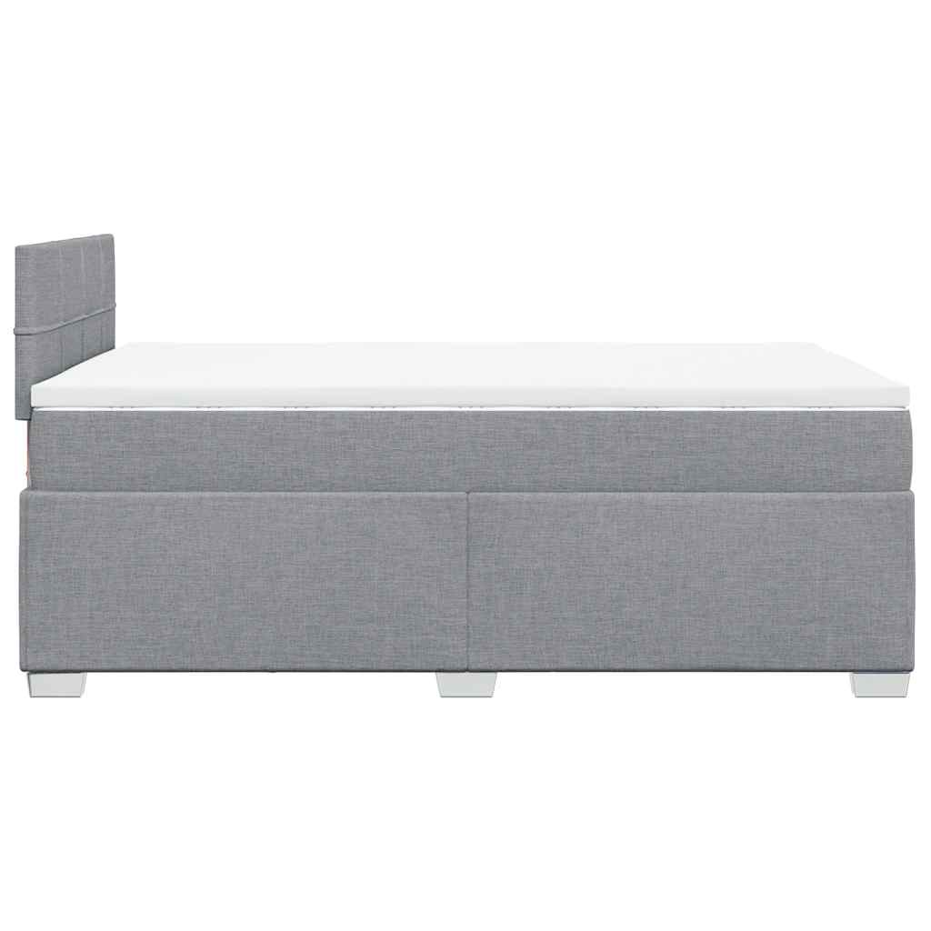 Sommier à lattes de lit et matelas gris clair 120x190 cm tissu - XIOS