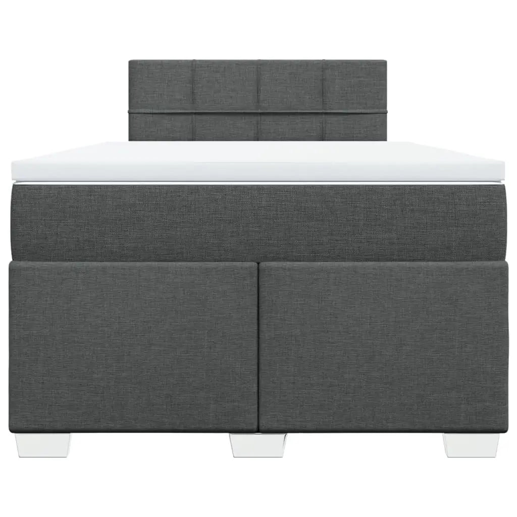 Sommier à lattes de lit avec matelas gris foncé 120x190cm tissu - XIOS
