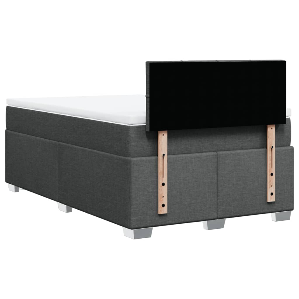 Sommier à lattes de lit avec matelas gris foncé 120x190cm tissu - XIOS