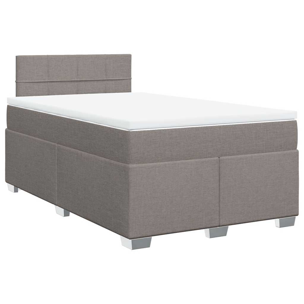 Sommier à lattes de lit avec matelas taupe 120x190 cm tissu - XIOS