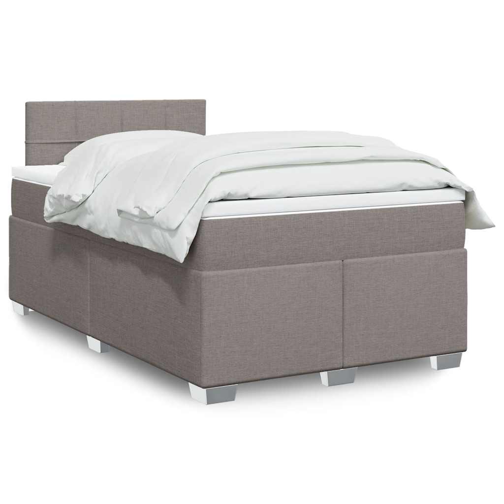 Sommier à lattes de lit avec matelas taupe 120x190 cm tissu - XIOS