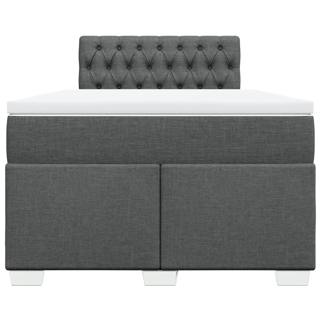 Sommier à lattes de lit avec matelas gris foncé 120x190cm tissu - XIOS
