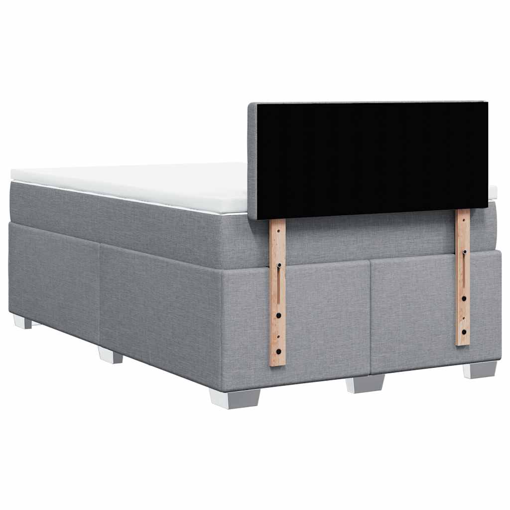 Sommier à lattes de lit et matelas gris clair 120x190 cm tissu - XIOS