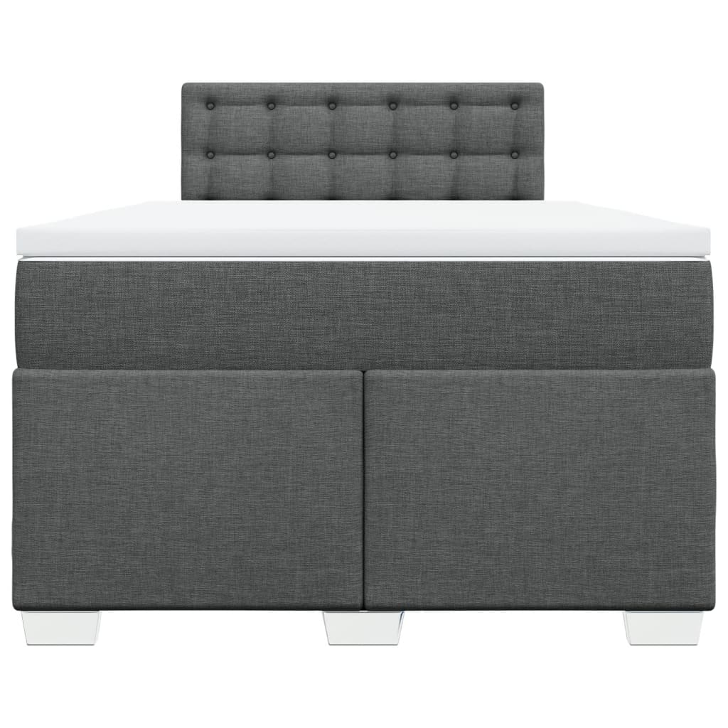 Sommier à lattes de lit avec matelas gris foncé 120x190cm tissu - XIOS