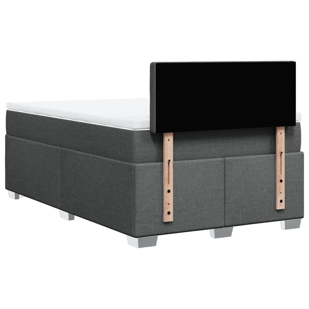 Sommier à lattes de lit avec matelas gris foncé 120x190cm tissu - XIOS